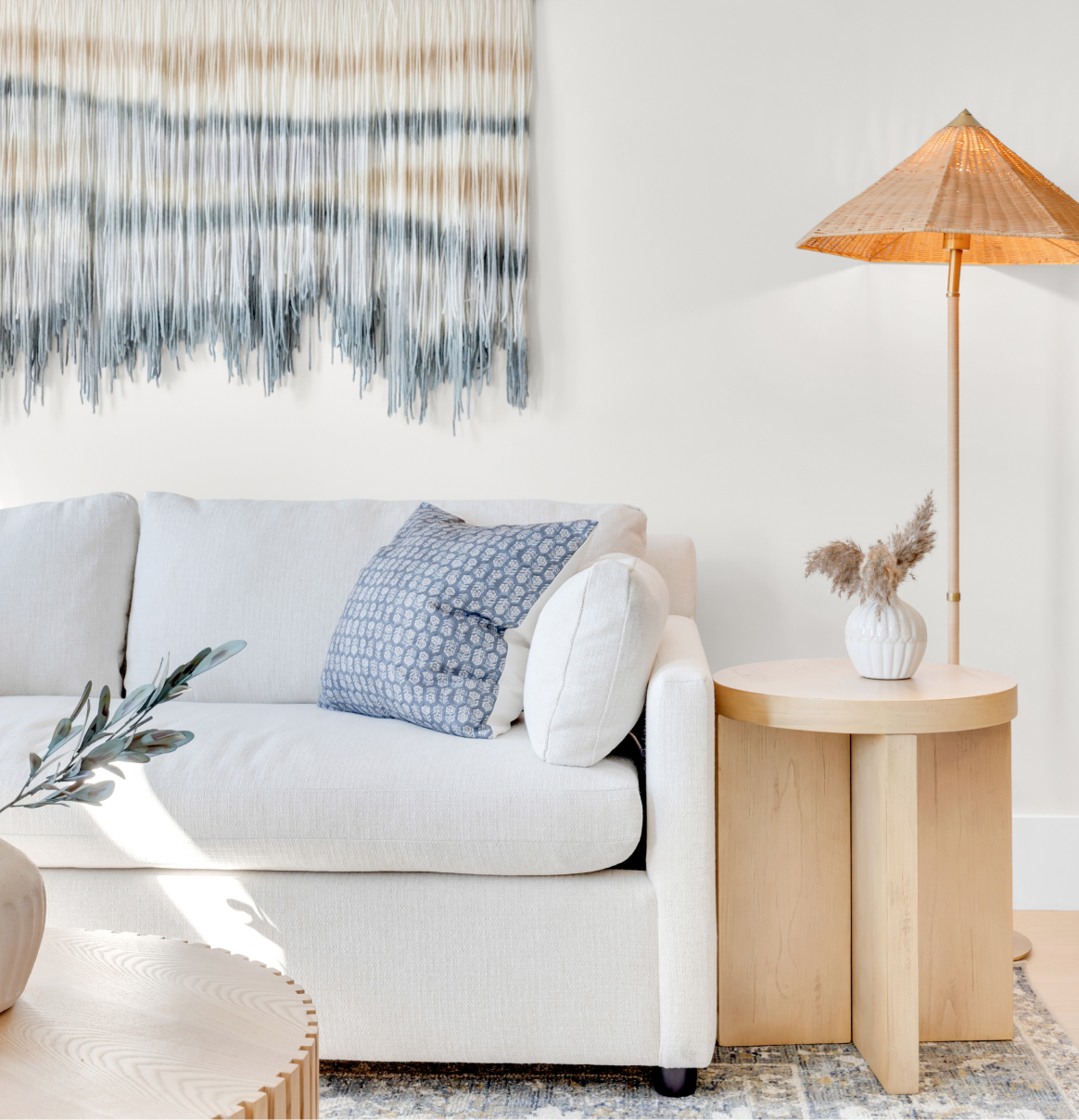 couch in long-term rental property in Wilmington NC